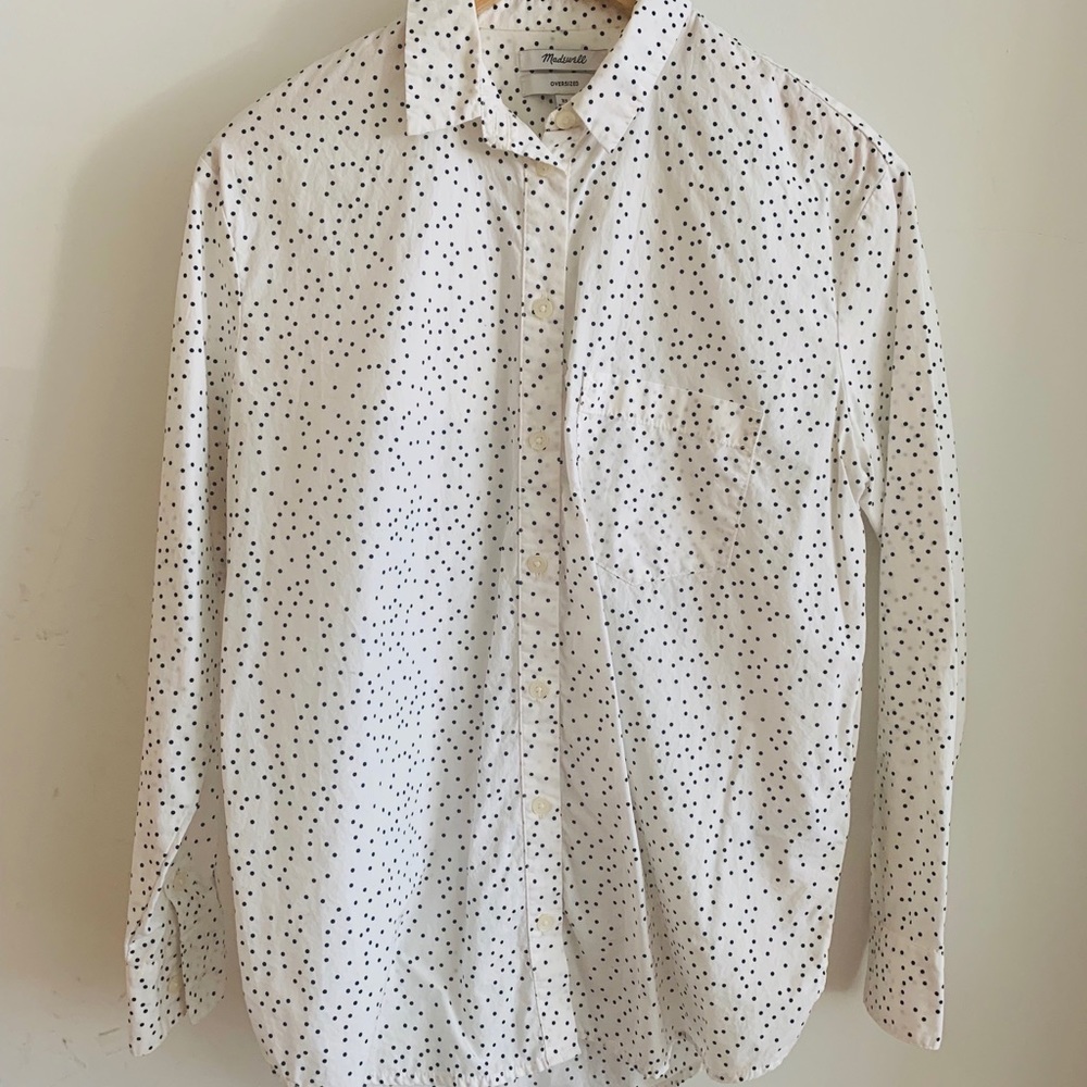 Madewell Oversized Dot Button Down Shirt XS